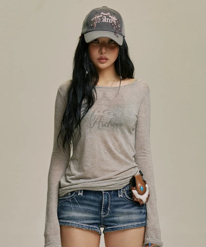 GILA ARCHIVE STAR WING SHEER LONG SLEEVE_GY