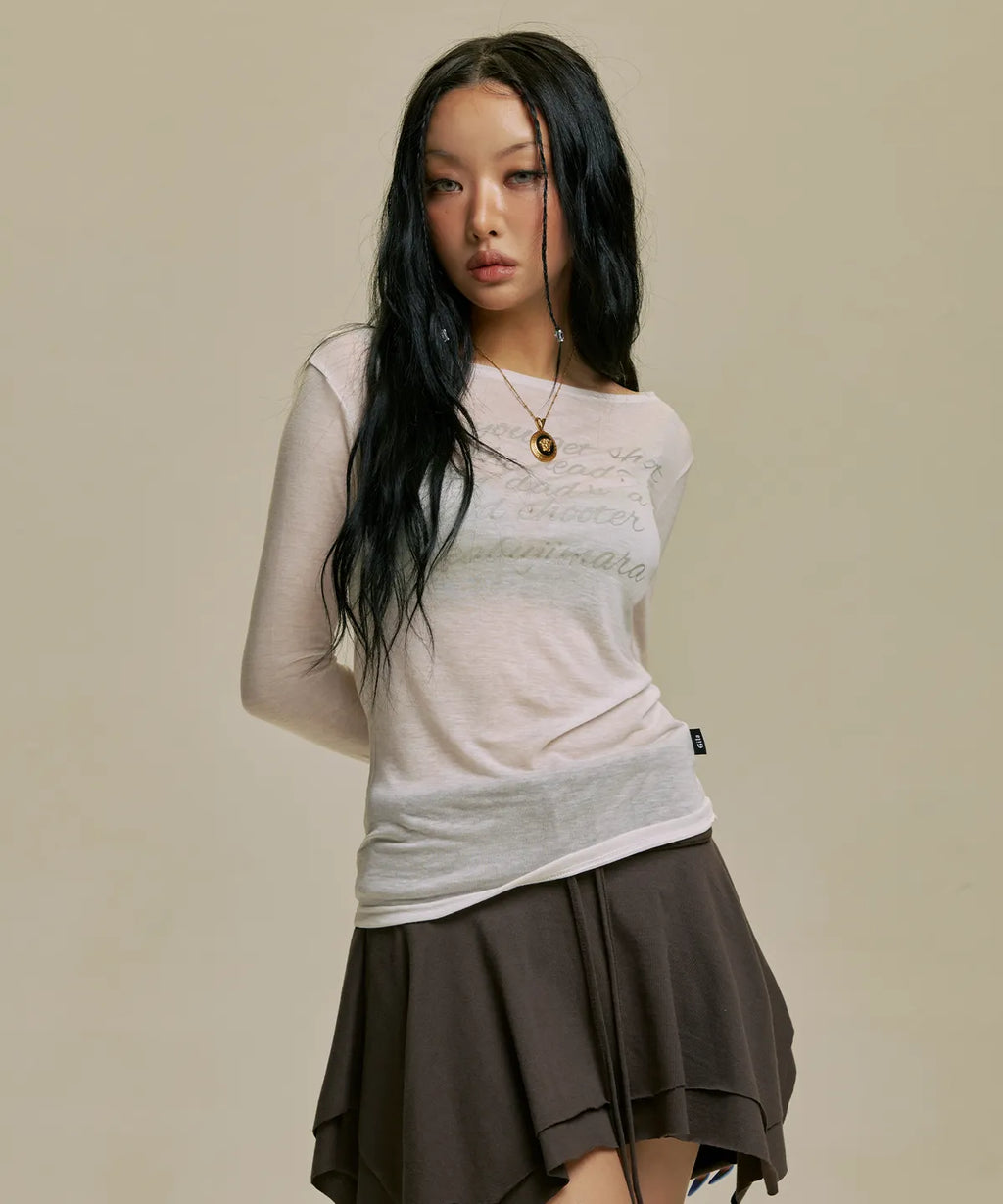 [GILA ARCHIVE] LETTERING SHEER LONG SLEEVE (3 colors)