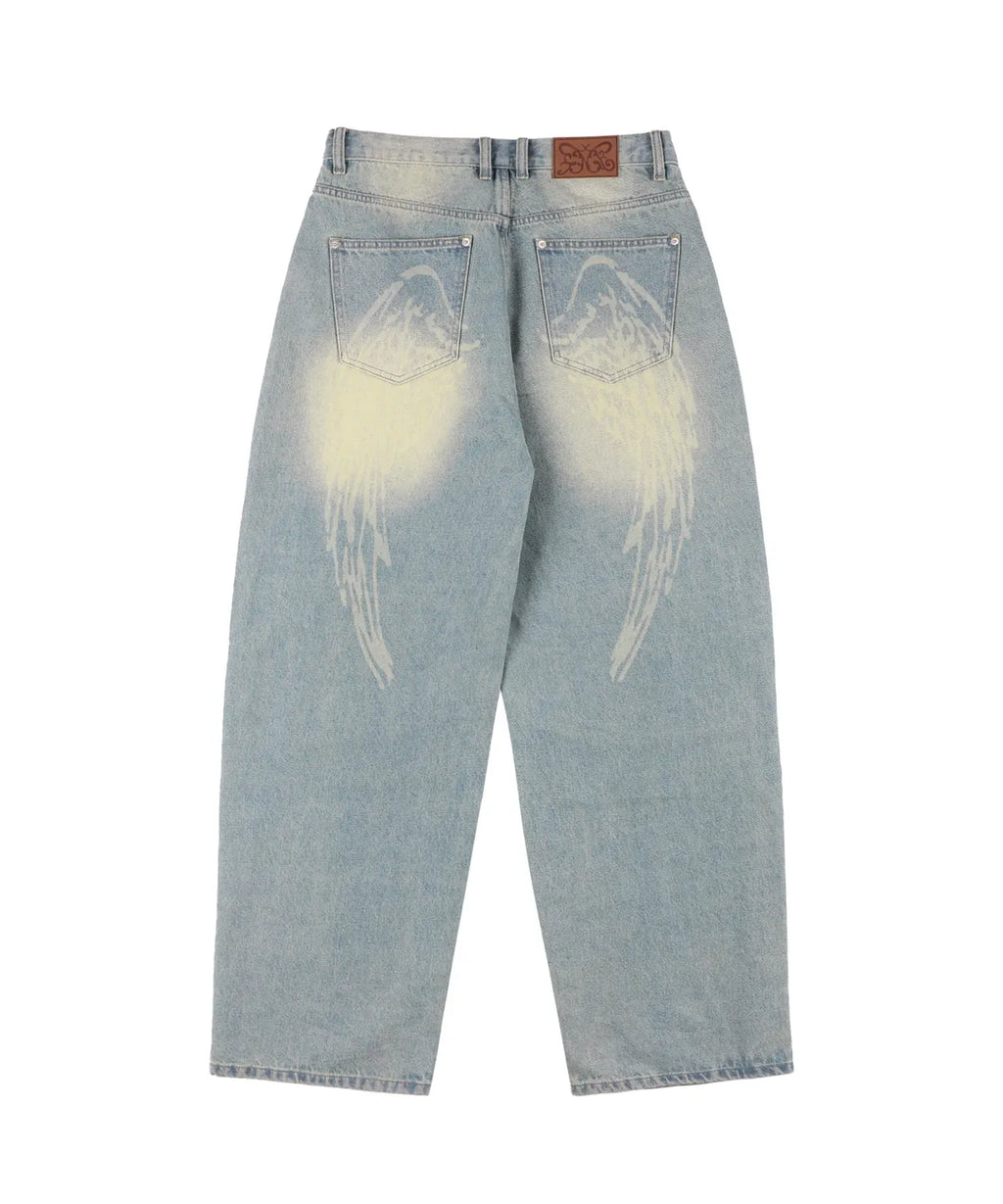 NASTY FANCY CLUB ANGEL VINTAGE WASHING PINTUCK PANTS / BLUE