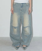 NASTY FANCY CLUB ANGEL VINTAGE WASHING PINTUCK PANTS / BLUE
