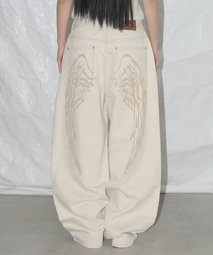NASTY FANCY CLUB ANGEL VINTAGE WASHING PINTUCK PANTS / IVORY