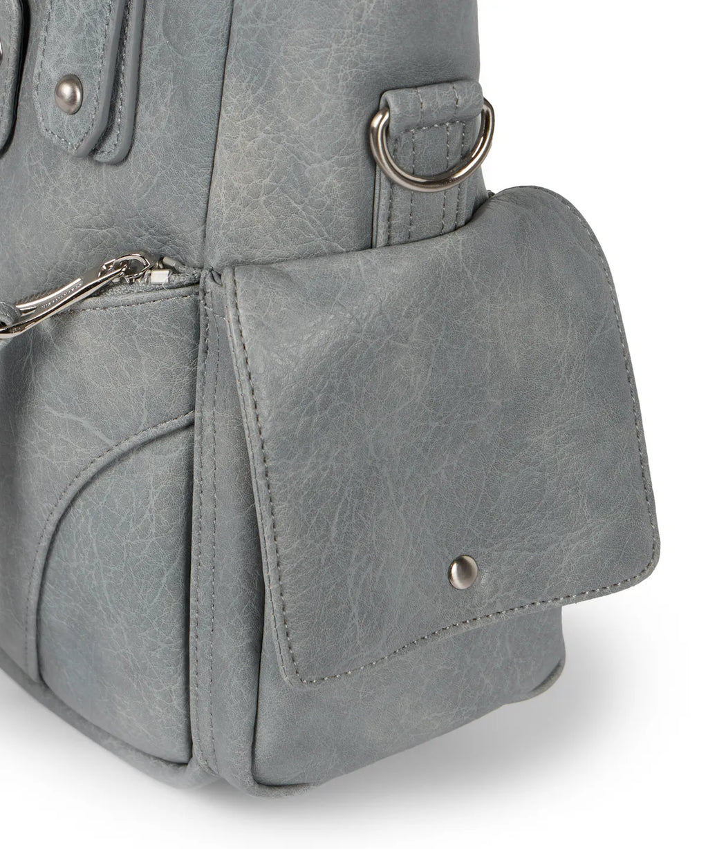 IUGA STUDDED LEATHER SHOULDER BAG / SKY BLUE