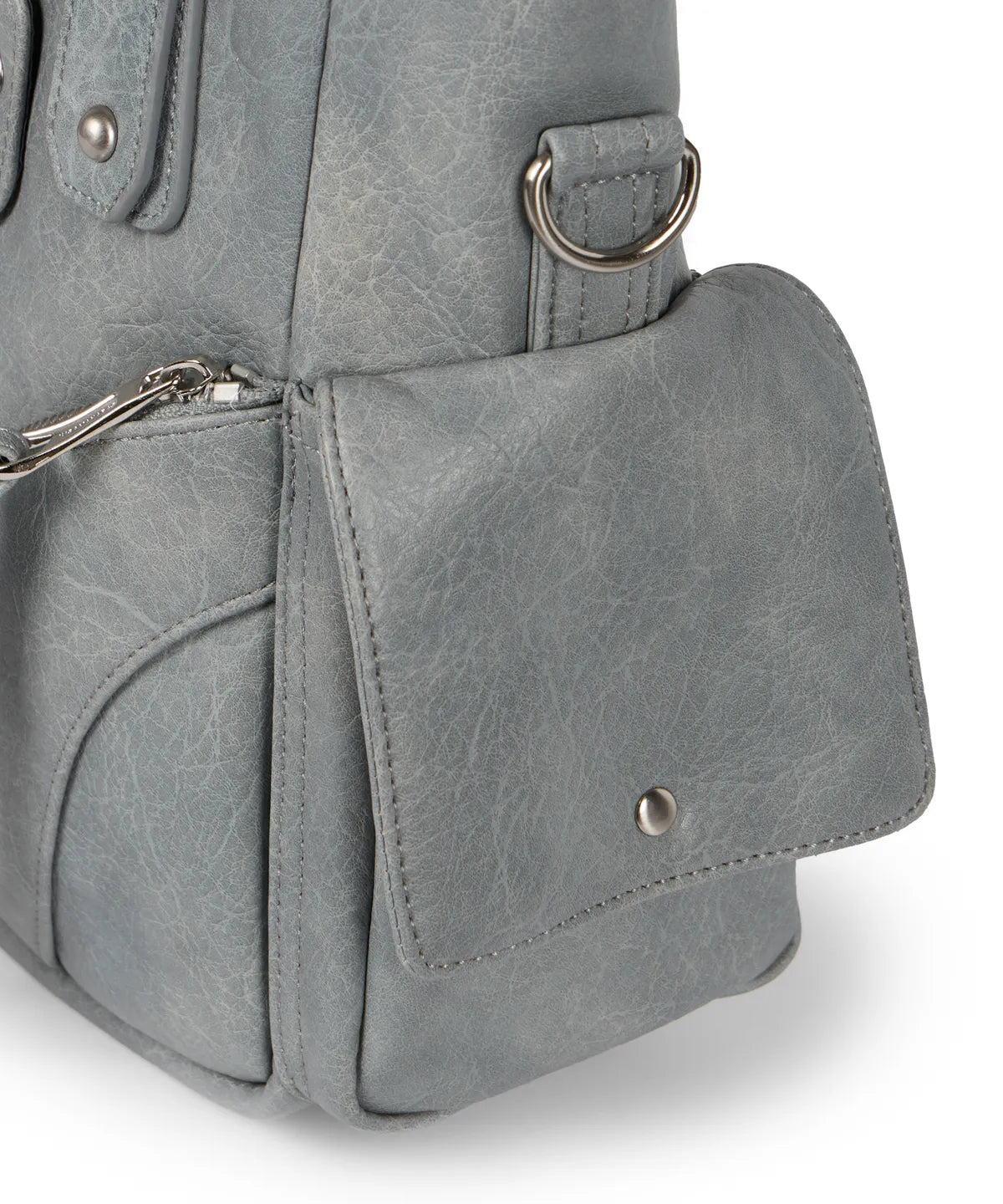 IUGA STUDDED LEATHER SHOULDER BAG / SKY BLUE