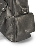 IUGA STUDDED LEATHER SHOULDER BAG / SILVER