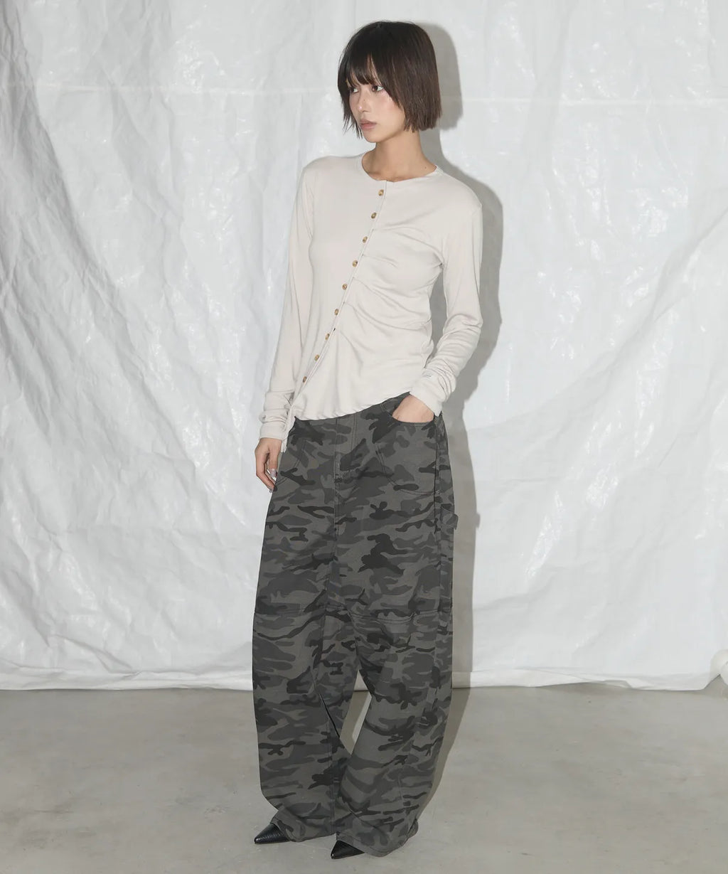 NASTY FANCY CLUB CARPENTER LETTERING DENIM PANTS / DARK GREY