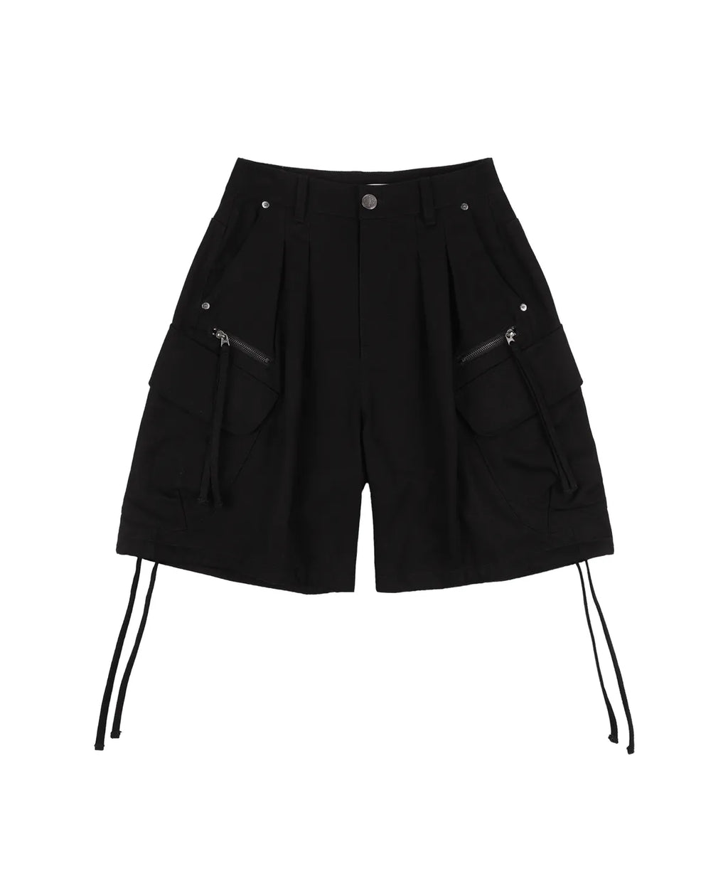 NASTY FANCY CLUB CARGO LETTERING BERMUDA PANTS / BLACK