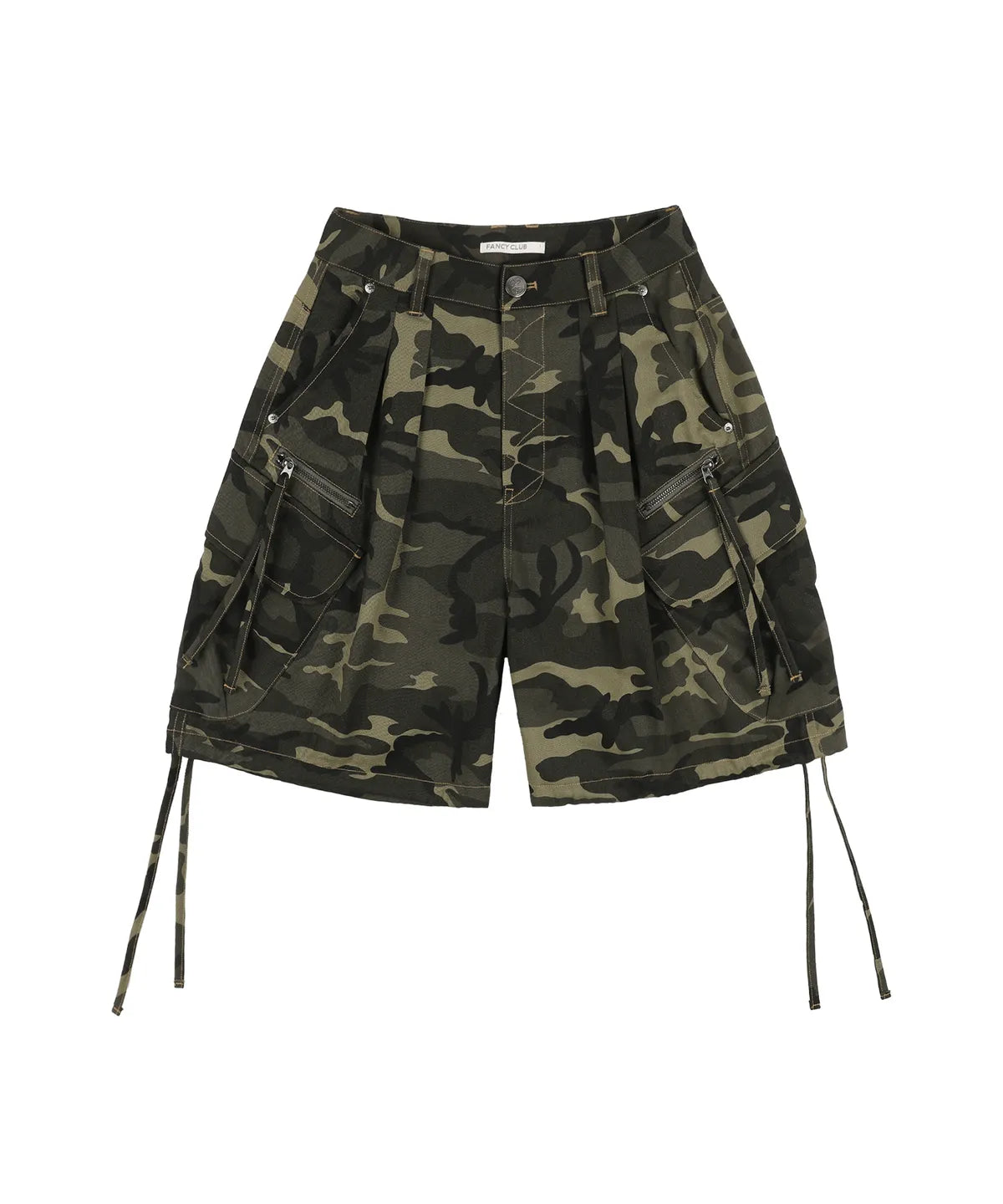 NASTY FANCY CLUB CARGO LETTERING BERMUDA PANTS / KHAKI CAMO