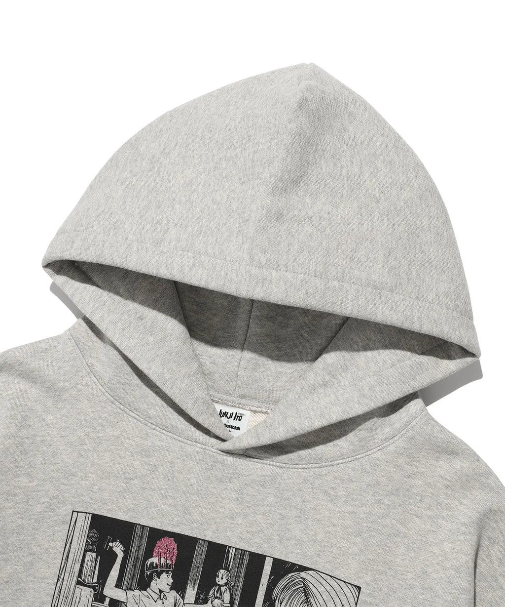 niceghostclub JUNJI ITO MANIAC SOUICHI GLITTER HOODIE [GREY]