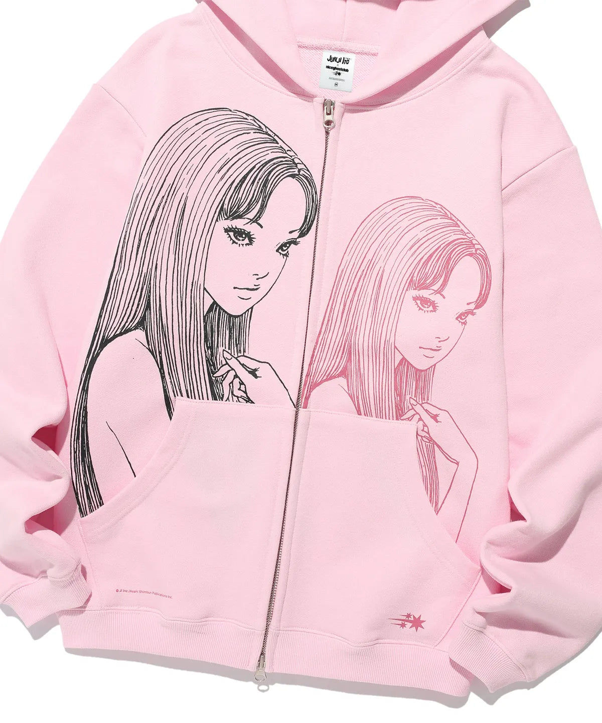 niceghostclub JUNJI ITO MANIAC TOMIE GLITTER HOODIE ZIP UP [PINK]
