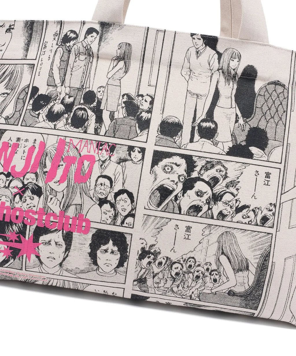 niceghostclub JUNJI ITO MANIAC CARTOON BIG TOTE BAG [IVORY]