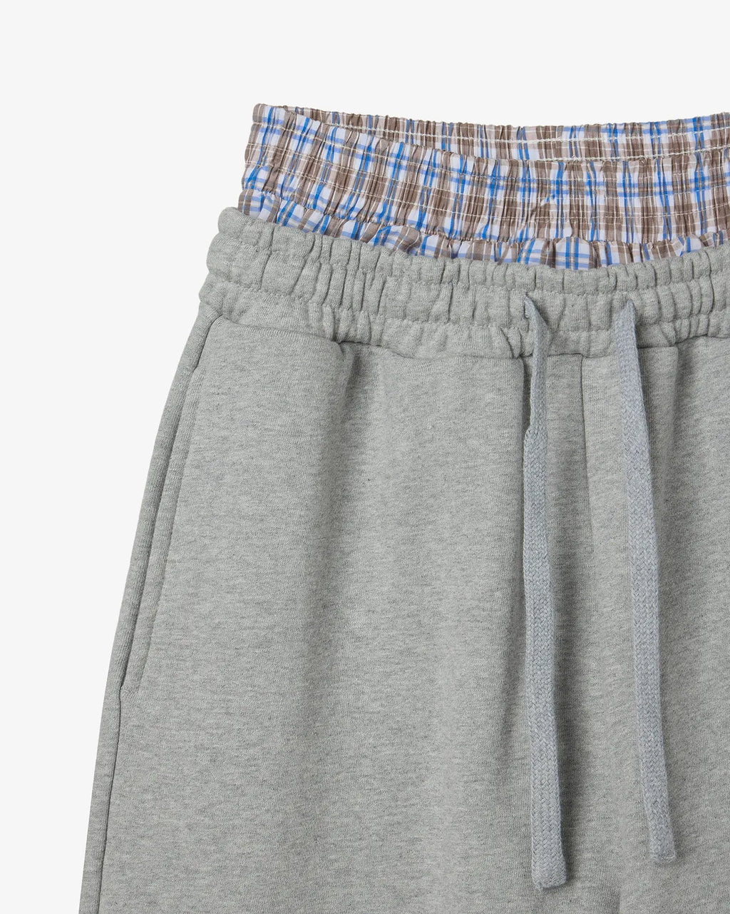 TRUNK LAYERED SWEATSHORTS [MELANGE GREY]