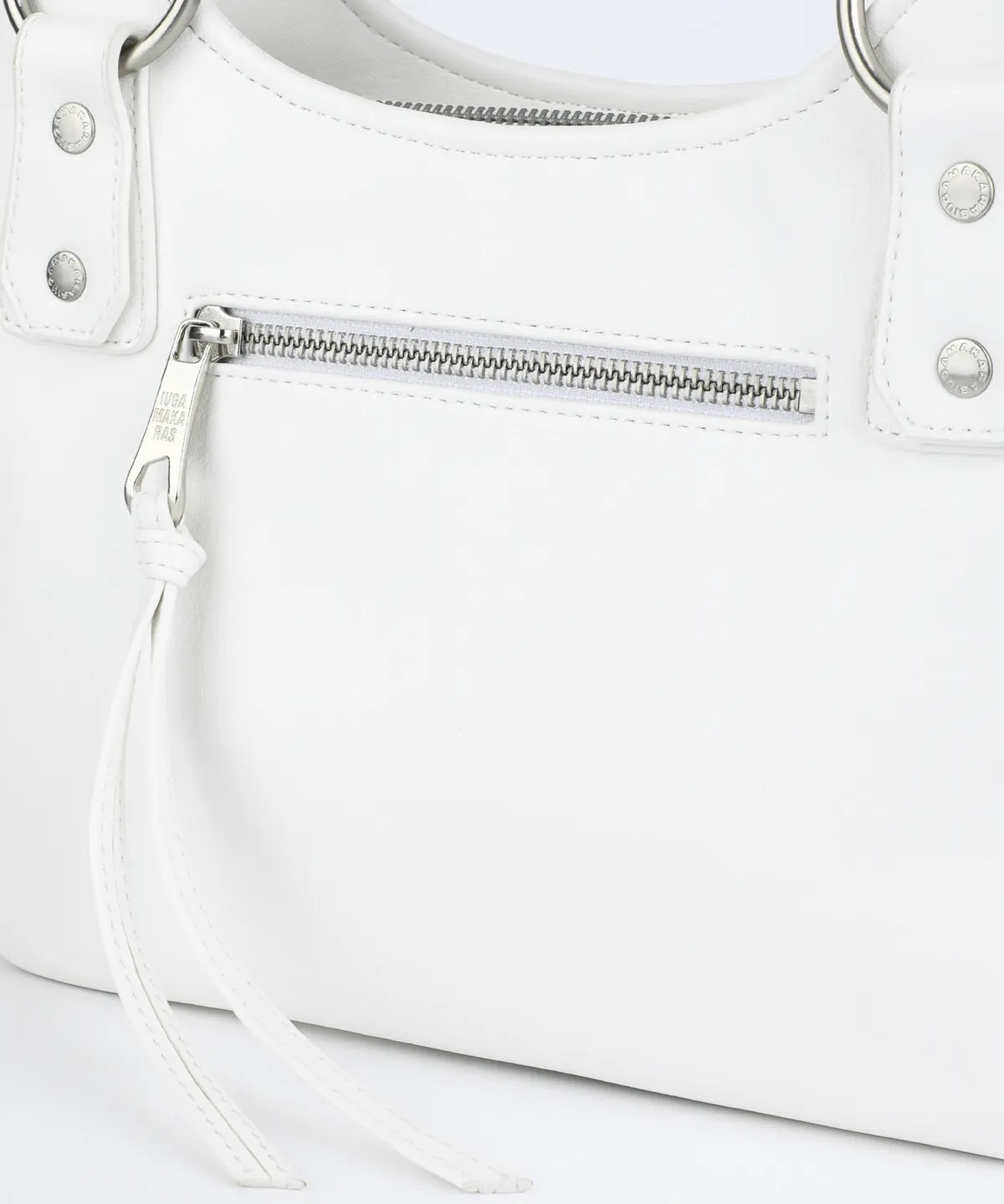 Laced Ribbon Leather Shoulder Bag (White)