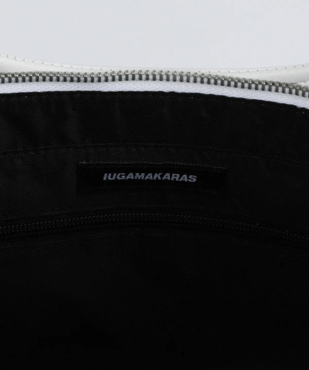 Laced Ribbon Leather Shoulder Bag (White)