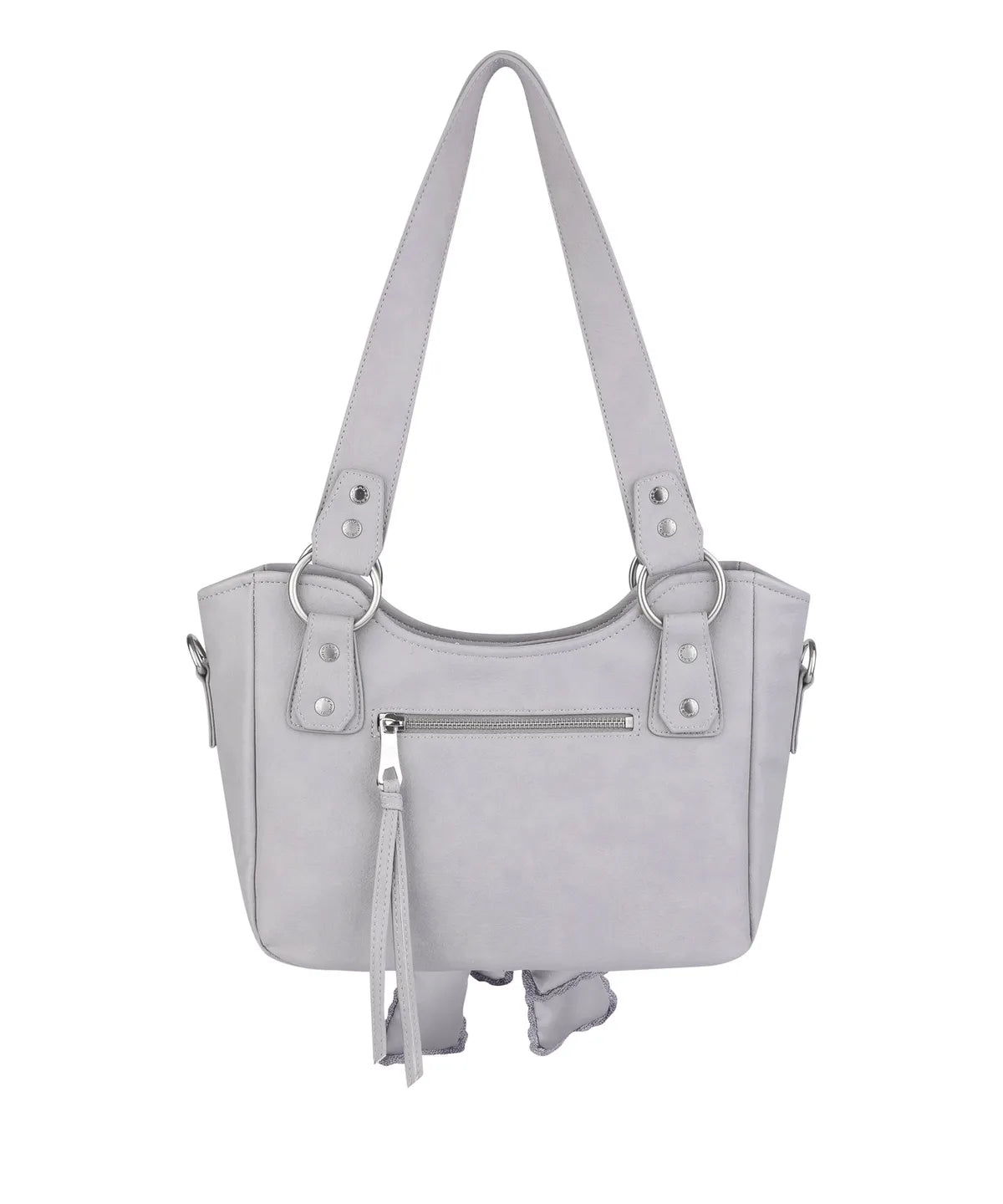 Laced Ribbon Leather Shoulder Bag (Light Purple)