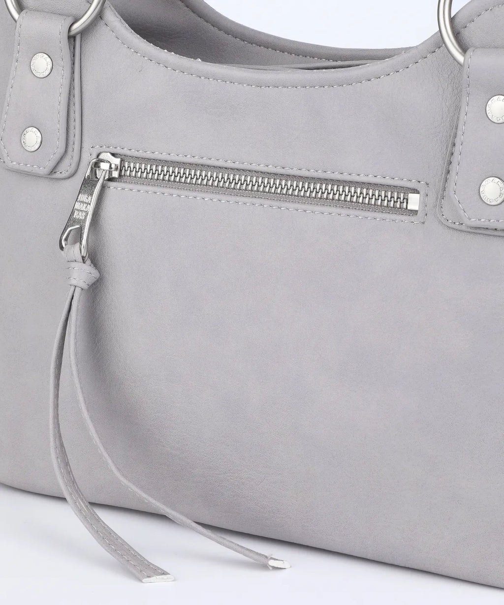 Laced Ribbon Leather Shoulder Bag (Light Purple)