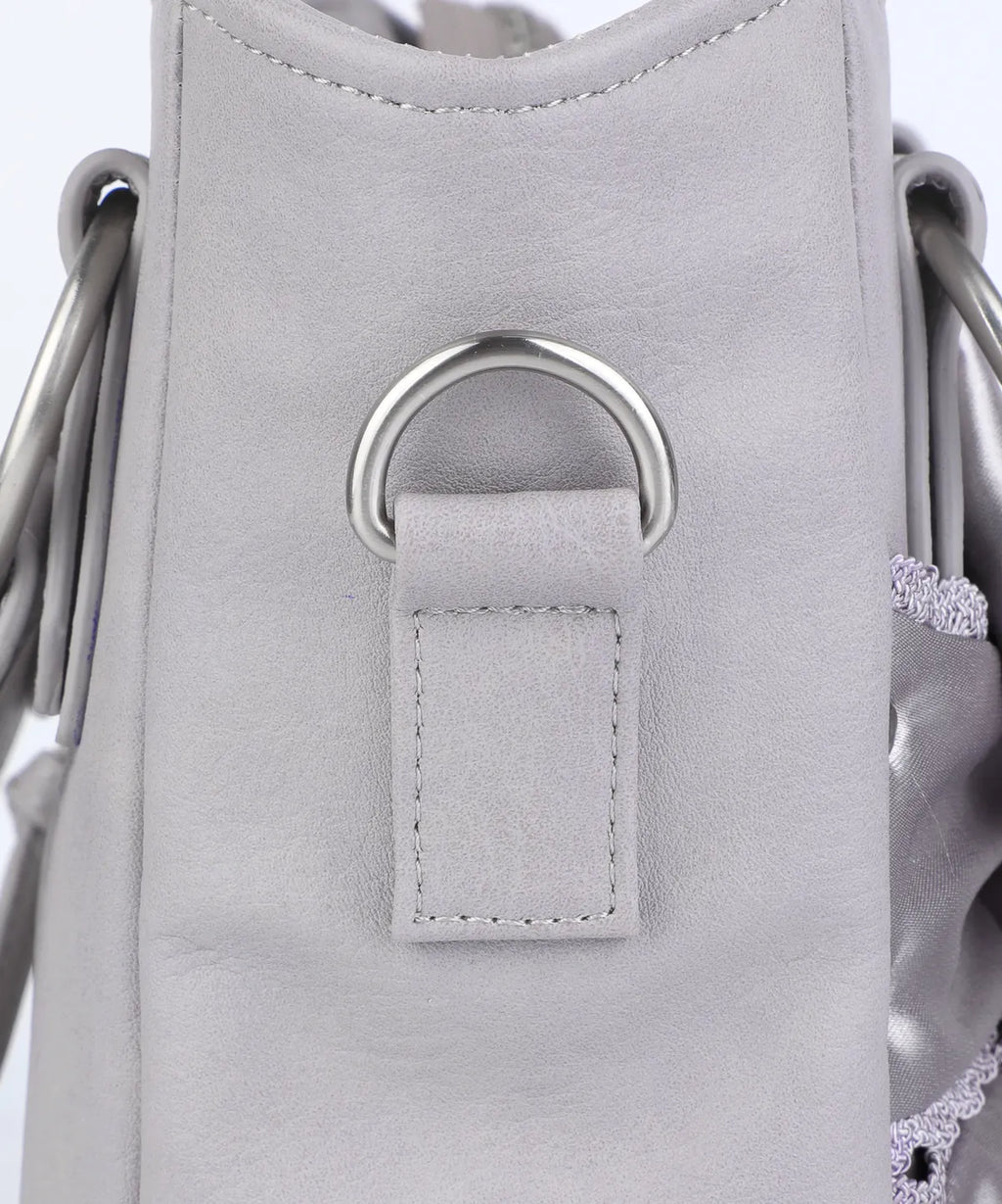 Laced Ribbon Leather Shoulder Bag (Light Purple)