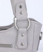 Laced Ribbon Leather Shoulder Bag (Light Purple)