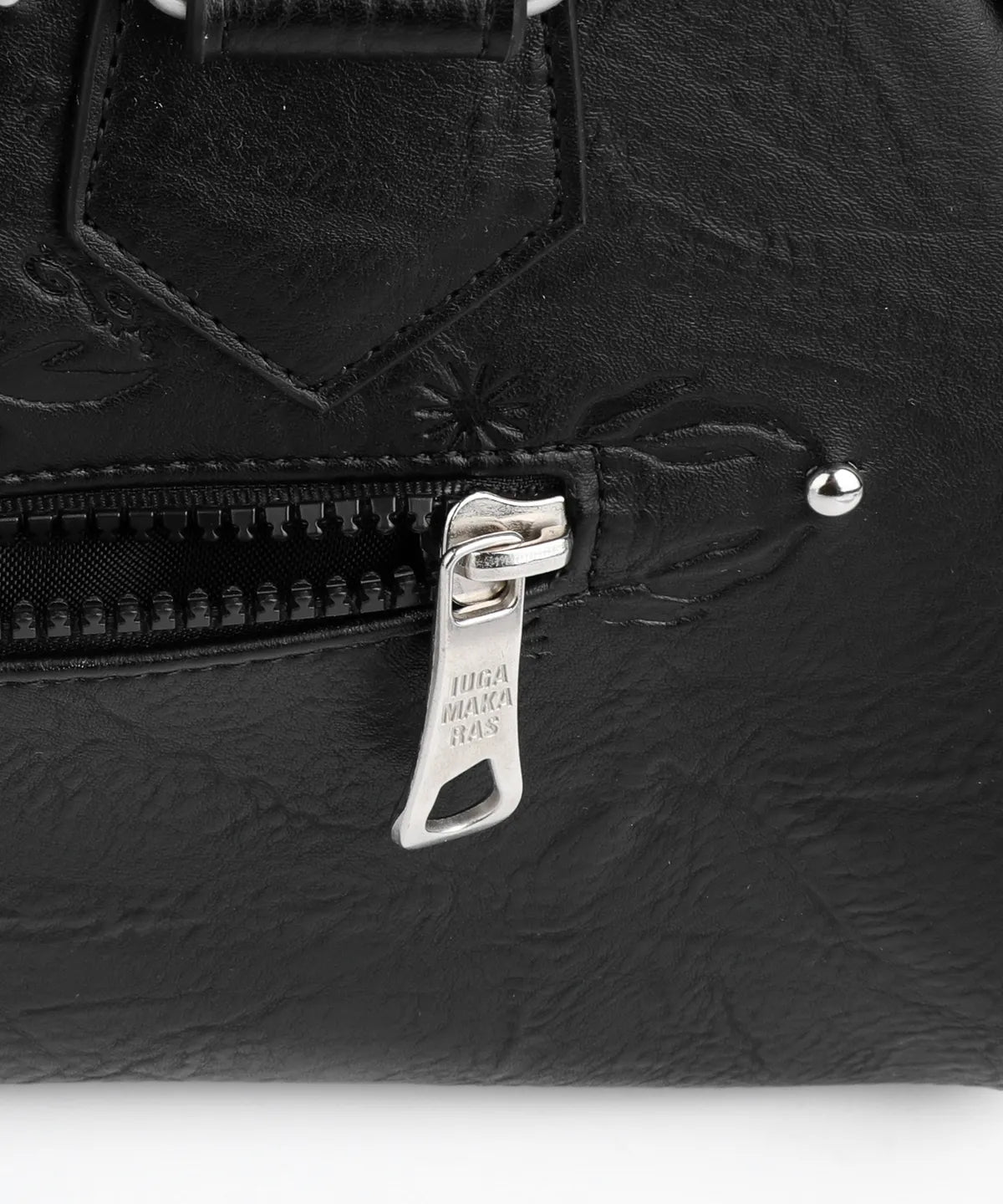 IUGA STUDDED LEATHER BOWLING BAG / BLACK