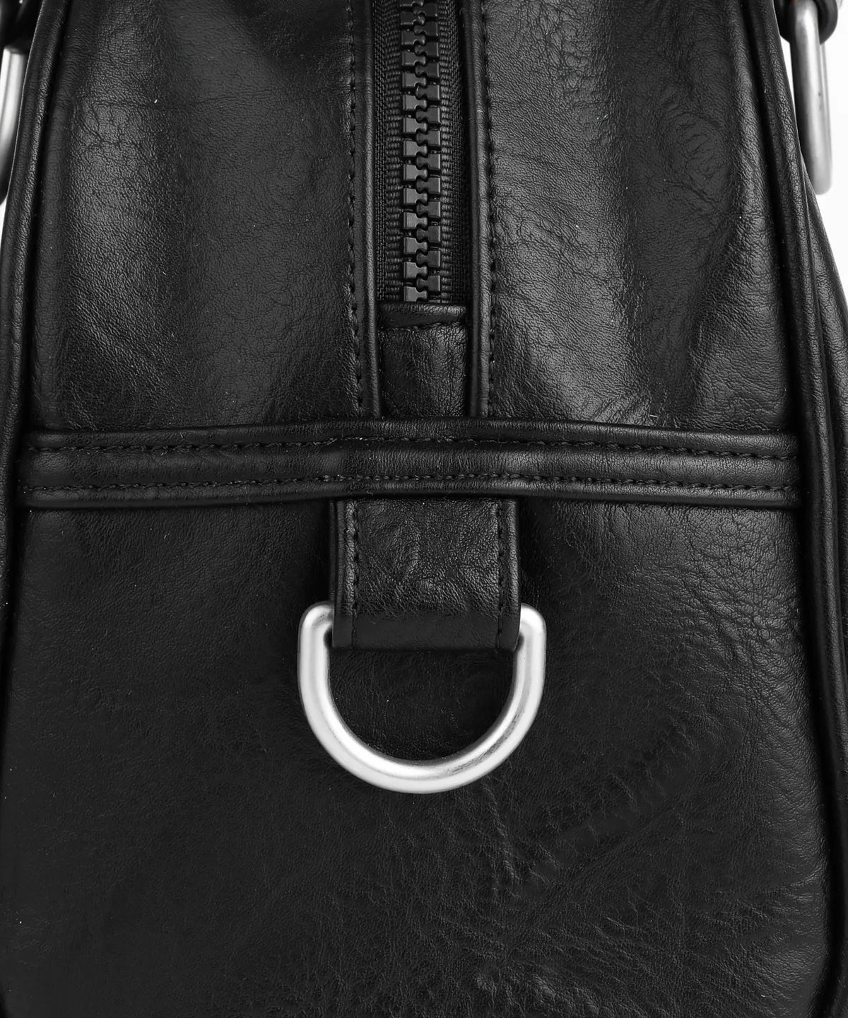 IUGA STUDDED LEATHER BOWLING BAG / BLACK