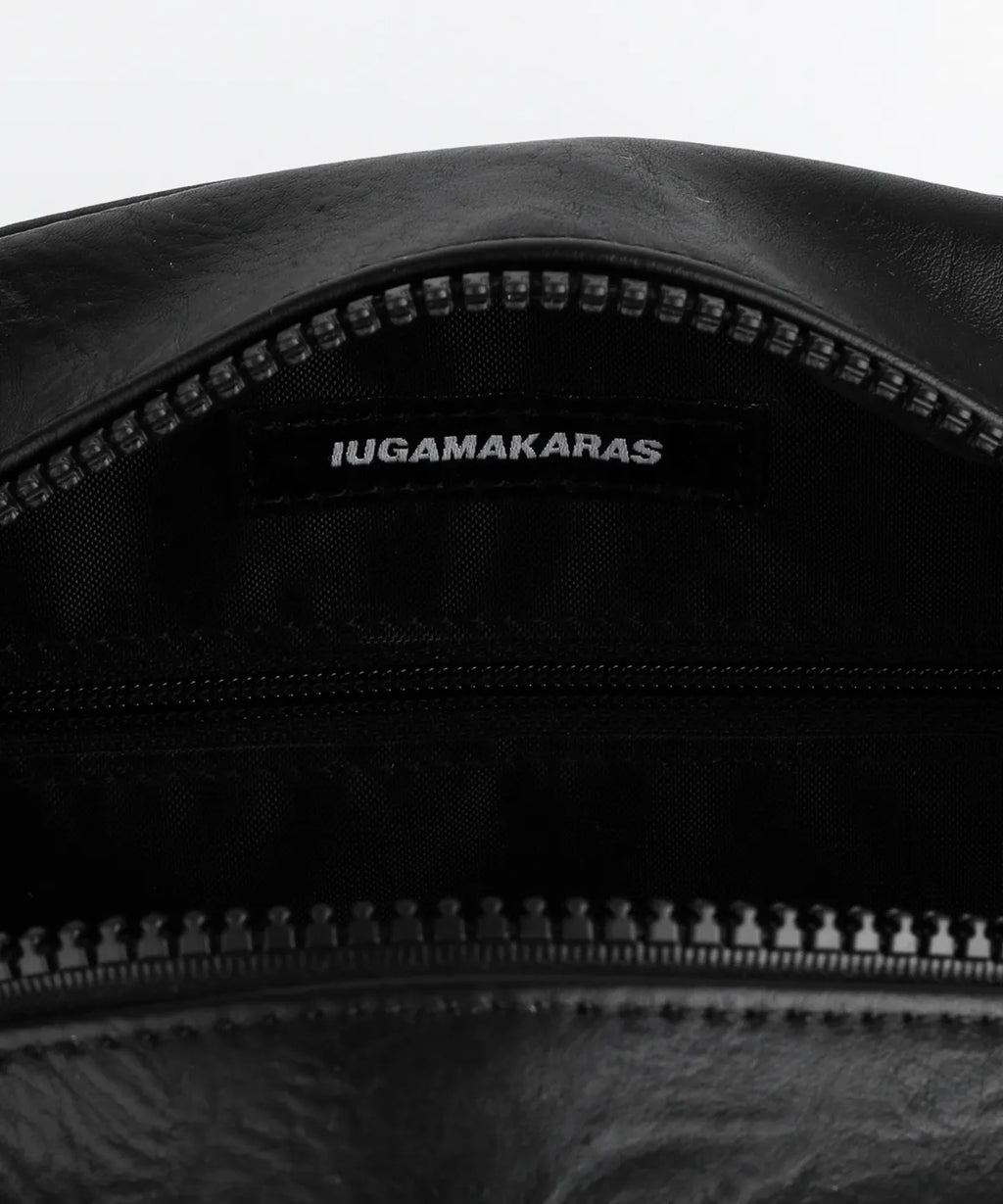 IUGA STUDDED LEATHER BOWLING BAG / BLACK
