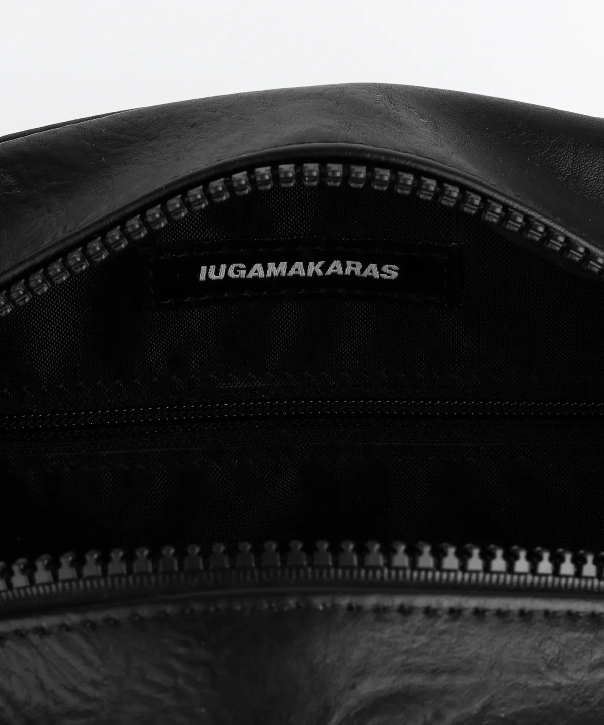 IUGA STUDDED LEATHER BOWLING BAG / BLACK