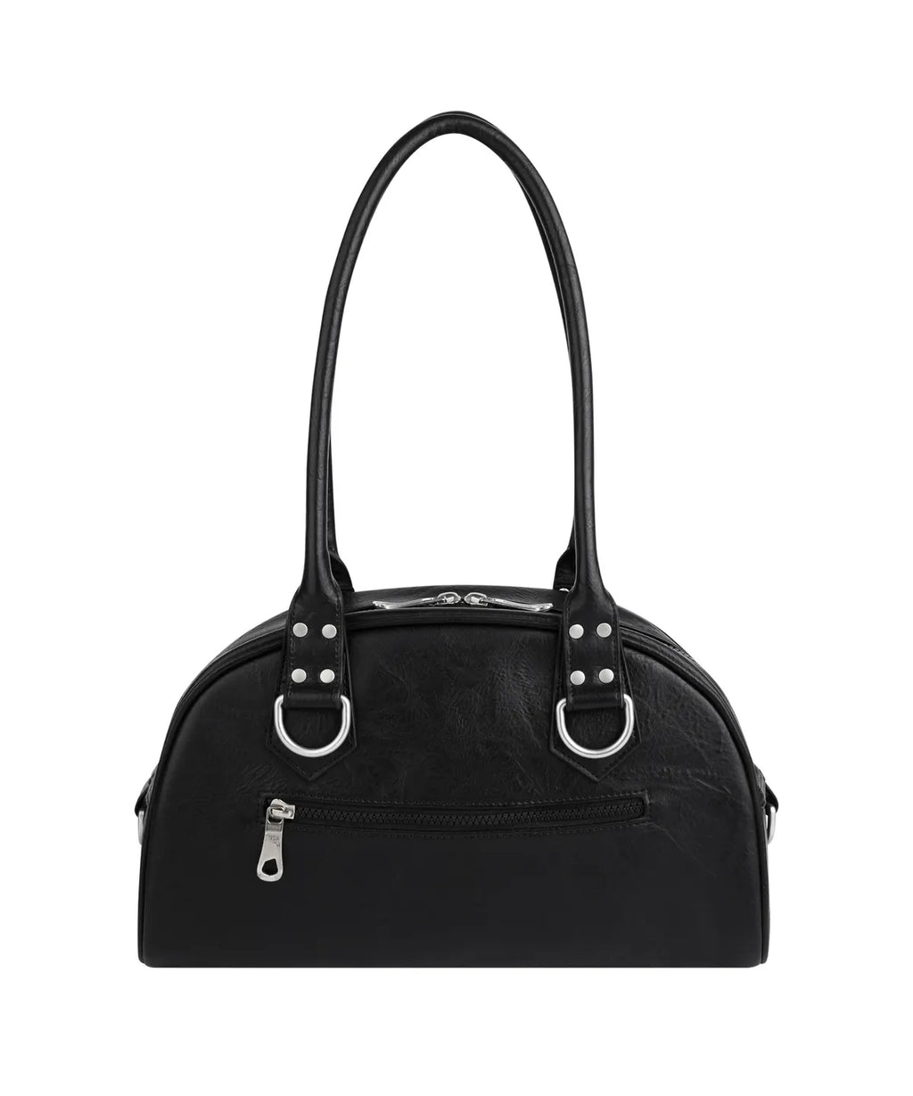 IUGA STUDDED LEATHER BOWLING BAG / BLACK