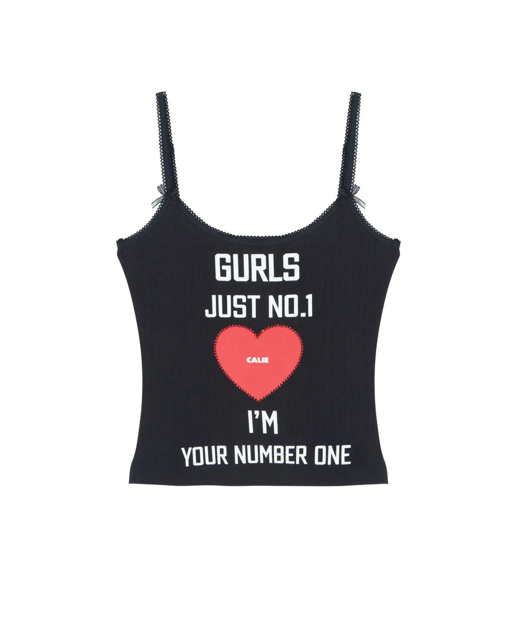 GURLS JUST SLEEVELESS TOP BLACK