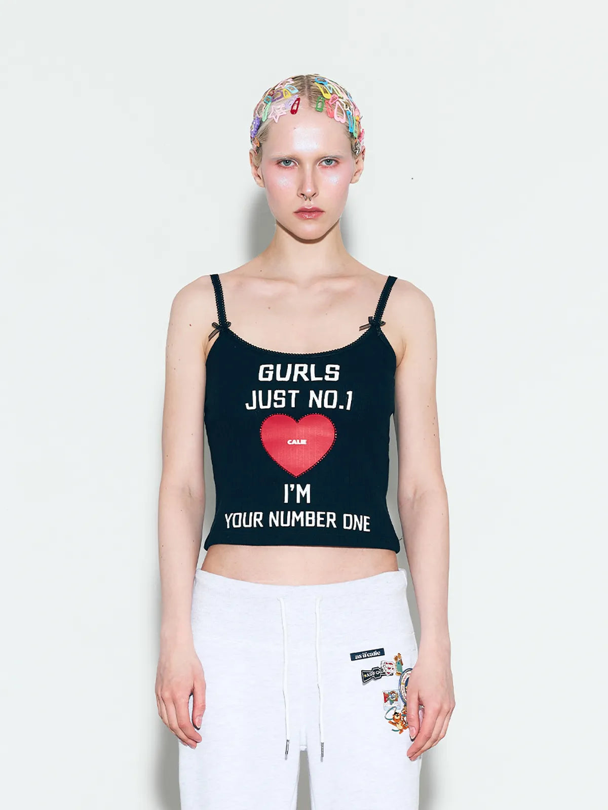 GURLS JUST SLEEVELESS TOP BLACK