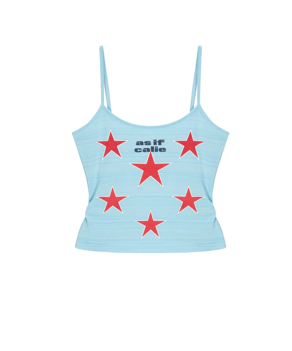 SHIRRING STAR SLEEVELESS TOP SKYBLUE