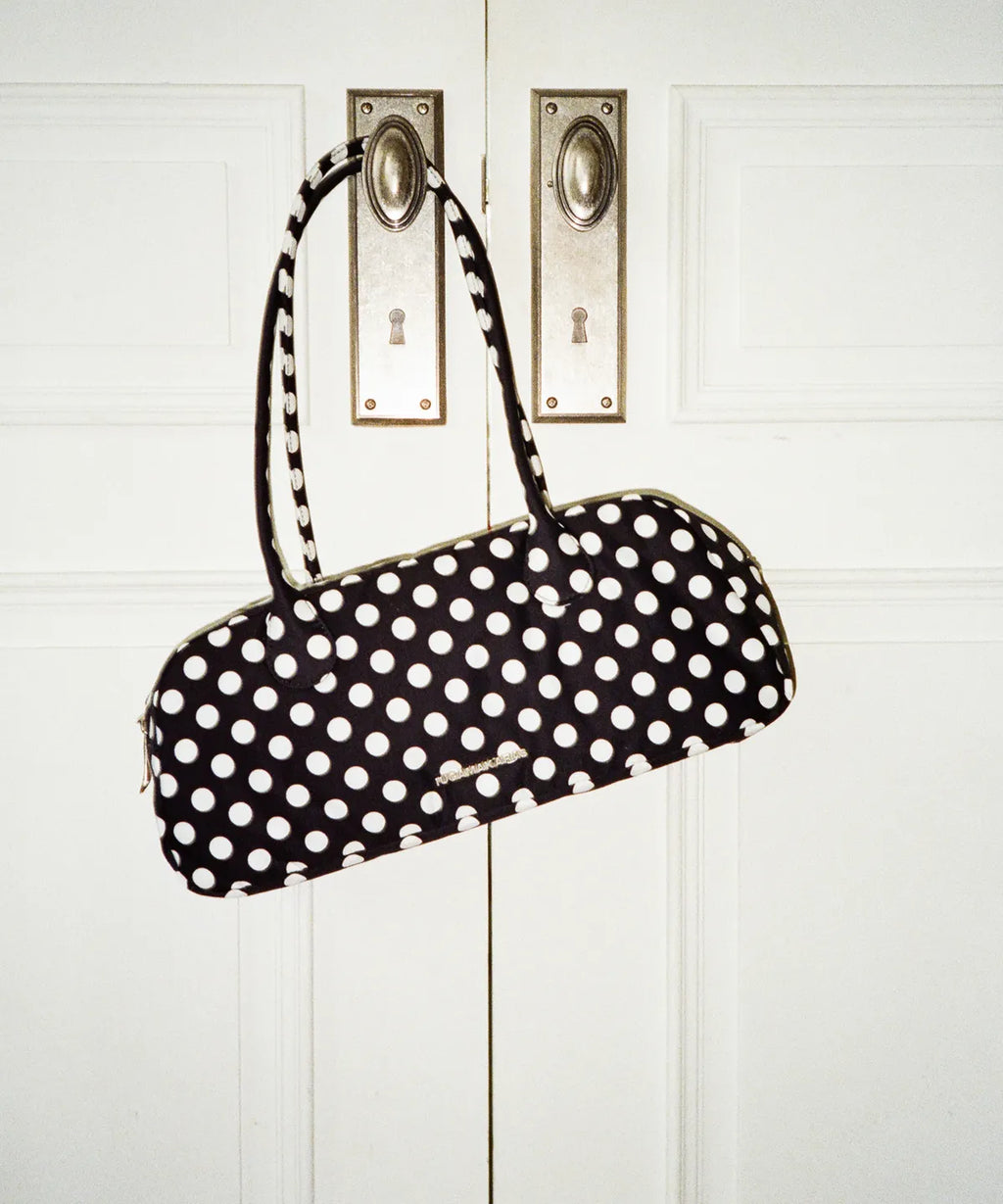 Dot Pattern Baguette Bag (Black)