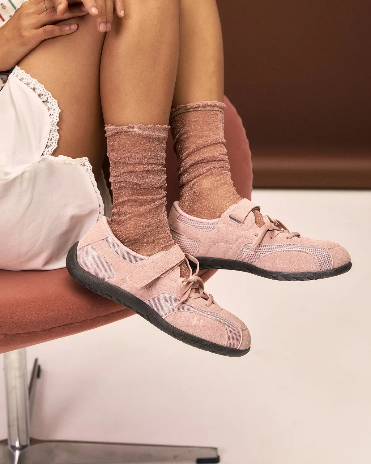 OTZ ROMARY LACE-UP SNEAKERS - SUEDE PINK