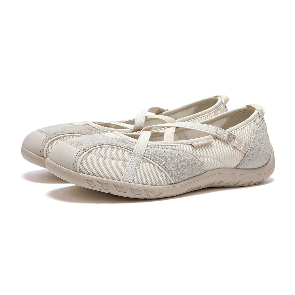 OTZ ROMARY BANDING FLAT SNEAKERS - SUEDE IVORY