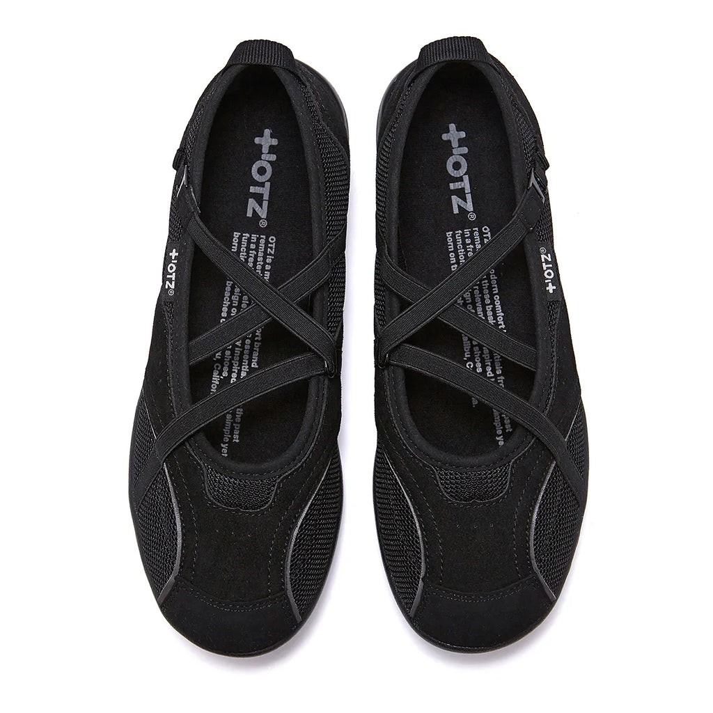 OTZ ROMARY BANDING FLAT SNEAKERS - SUEDE BLACK