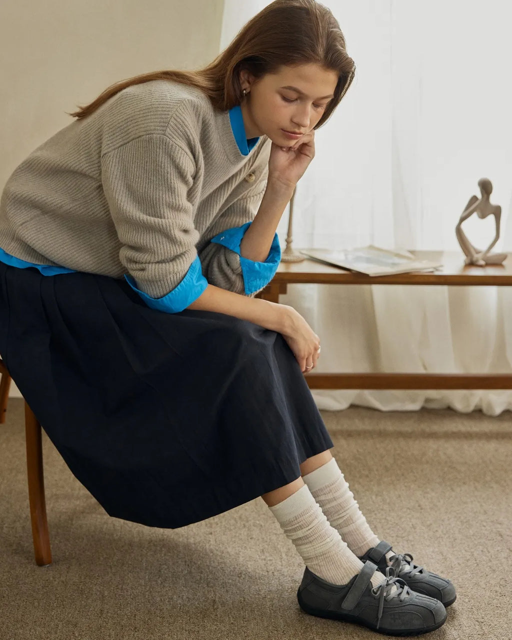 OTZ ROMARY LACE-UP SNEAKERS - SUEDE GREY