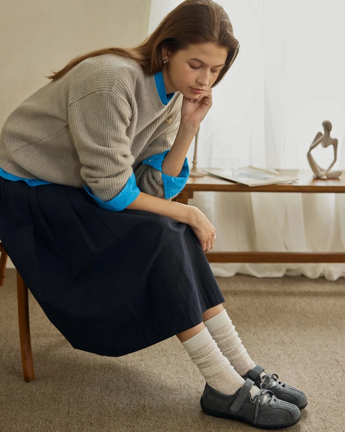 OTZ ROMARY LACE-UP SNEAKERS - SUEDE GREY