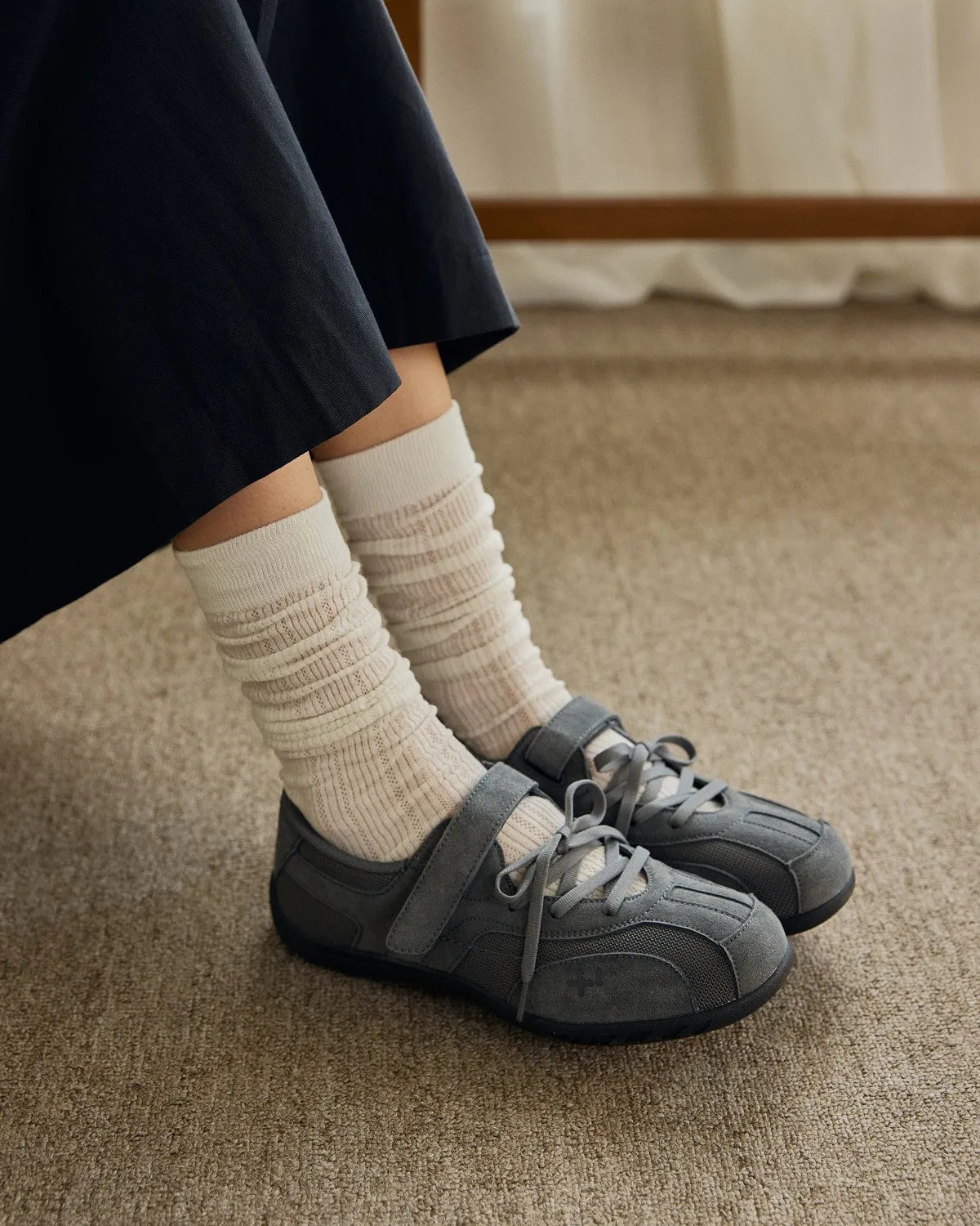 OTZ ROMARY LACE-UP SNEAKERS - SUEDE GREY