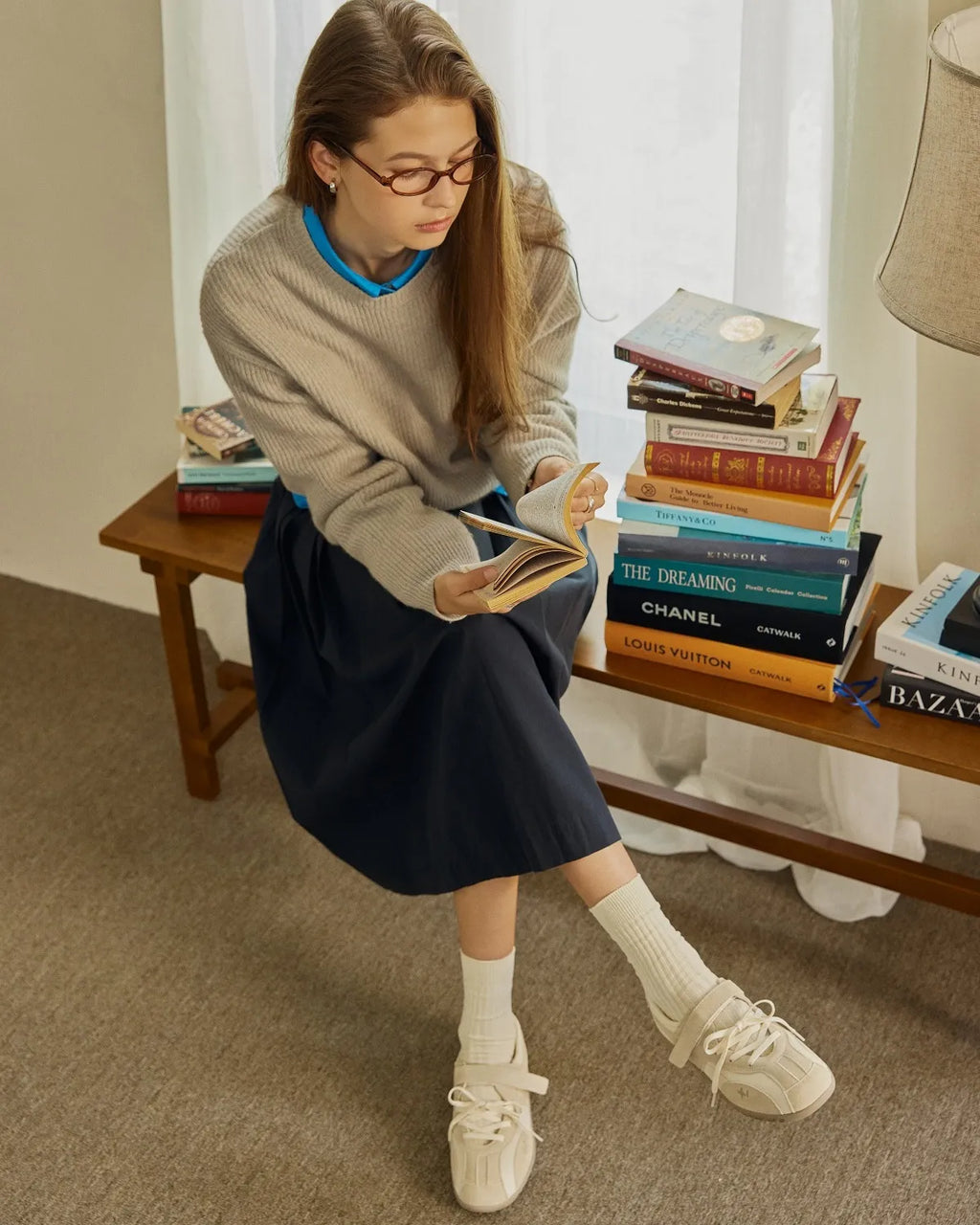 OTZ ROMARY LACE-UP SNEAKERS - SUEDE IVORY