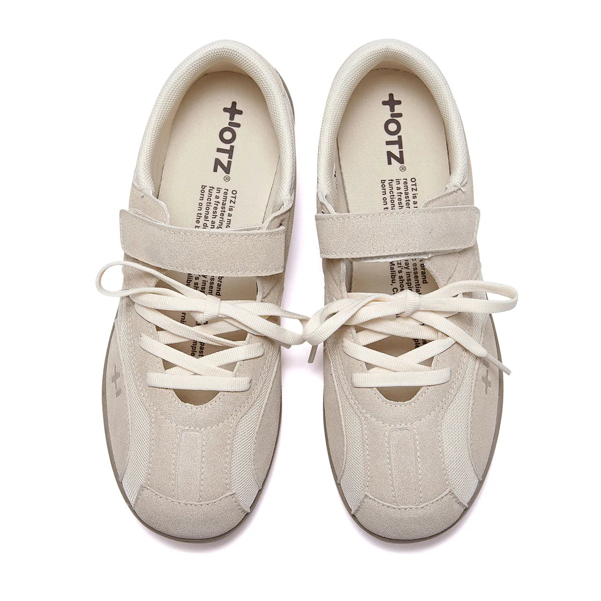 OTZ ROMARY LACE-UP SNEAKERS - SUEDE IVORY