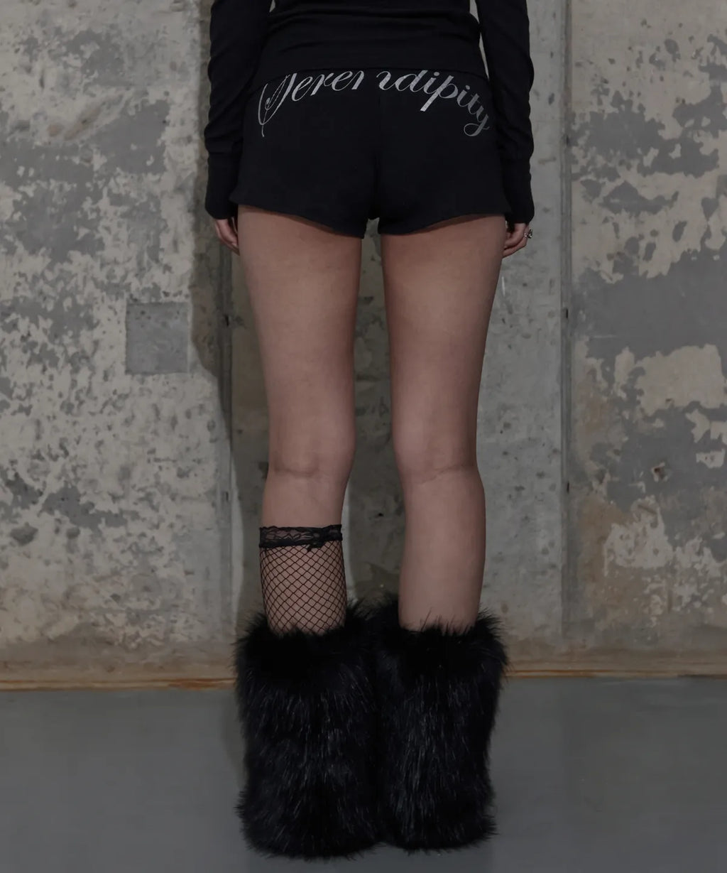 NASTY FANCY BACK LETTERING MICRO SHORT PANTS (BLACK)