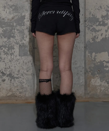 NASTY FANCY BACK LETTERING MICRO SHORT PANTS (BLACK)