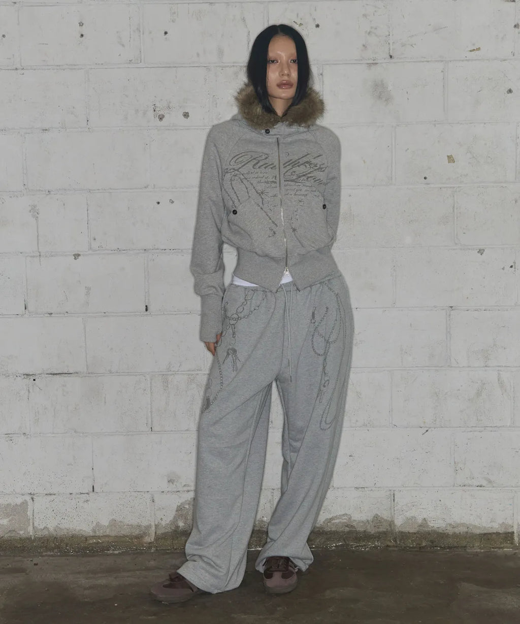 NASTY FANCY RUTHLESS FUR HOODED ZIP-UP (GRAY)