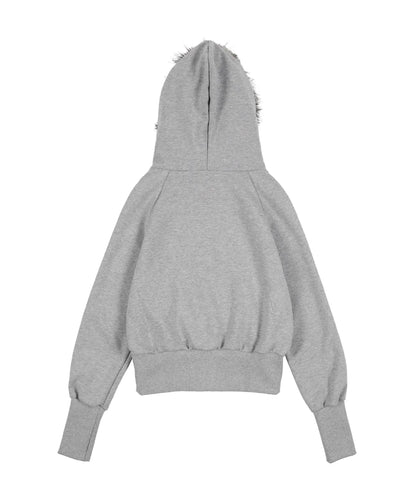NASTY FANCY RUTHLESS FUR HOODED ZIP-UP (GRAY)