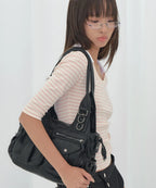 FANCY CLUB RANMA HOBO BAG (BLACK)