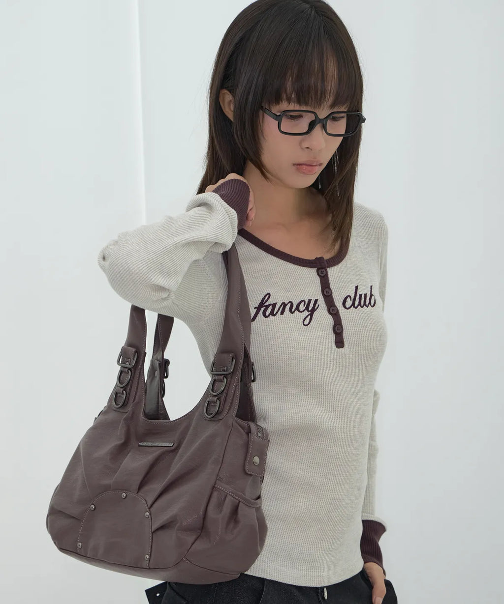 FANCY CLUB RANMA HOBO BAG (PLUM)