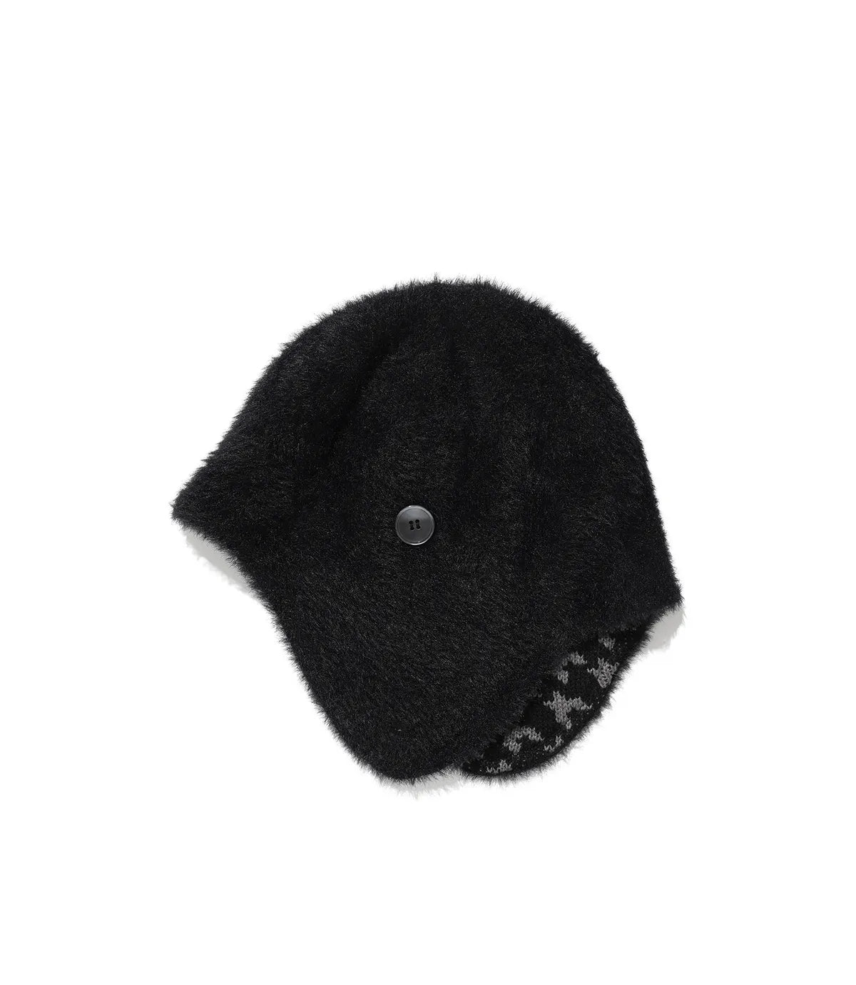 niceghostclub FFATS EARCAP BUTTON BEANIE_BLACK