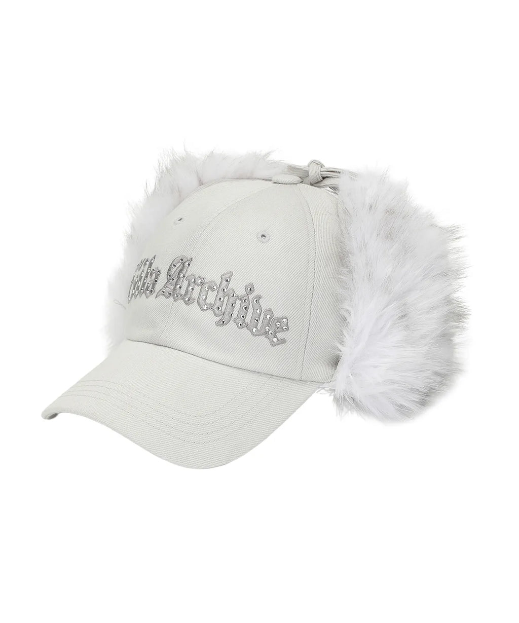 GILA ARCHIVE FAUX FUR HOTFIX LOGO EARFLAP CAP_GREY