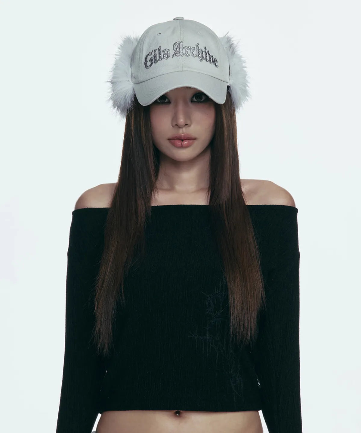 GILA ARCHIVE FAUX FUR HOTFIX LOGO EARFLAP CAP_GREY