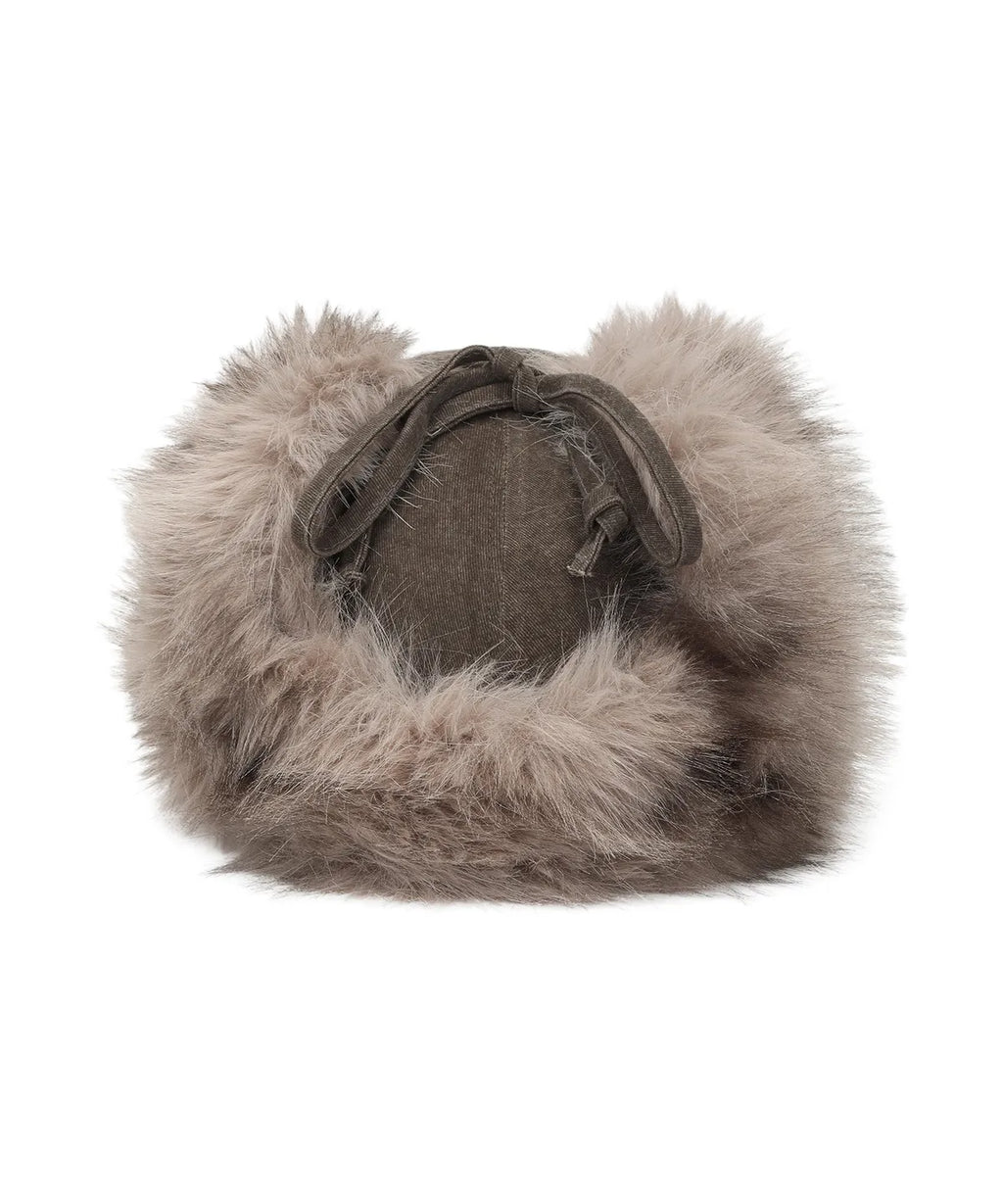 GILA ARCHIVE FAUX FUR LOGO EARFLAP CAP_BROWN