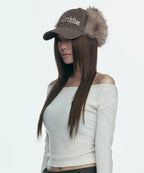 GILA ARCHIVE FAUX FUR LOGO EARFLAP CAP_BROWN