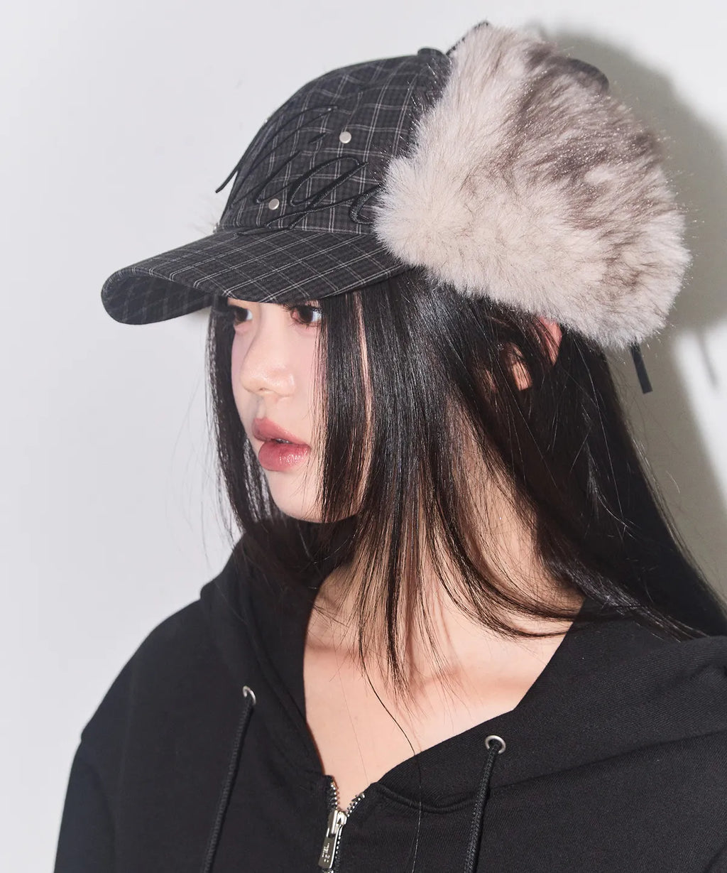 ILLIGO FLURRY EAR FALP CAP - CHECK CREAM